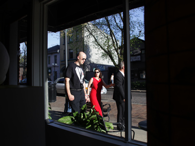 Through a glass brightly.