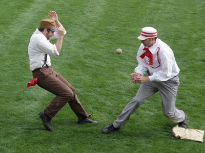 The umpire did have to make calls on close plays.