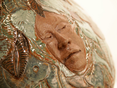 Scenes from a gallery, `Wood Spirit` by Bob Coates.