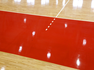 Bright and shiny new gym floor (see April 14, 2009).