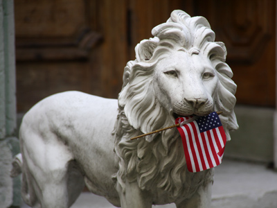 In the past this might`ve prompted a cynical caption from me (see July 24, 2008).  But lately I no longer feel so bad about what this flag represents.