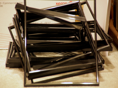 Picture frames on my living room floor . . . there must be a photo exhibition coming up soon.