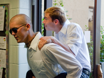 After the group photo:  mayhem.