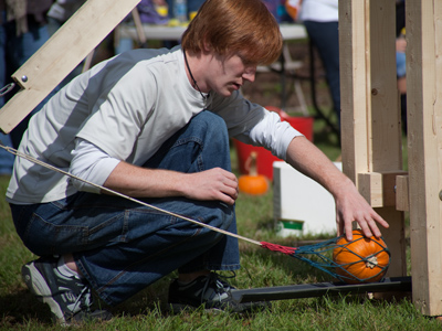 I was really looking forward to the catapult competition, but was disappointed to find they were shooting off pumpkins.  With catapults, I expected CATS.