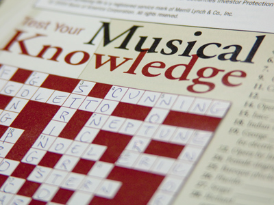 I never do crossword puzzles, but the inticement here was too great.