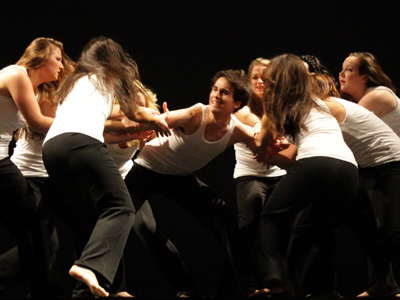 There are so few guys involved in dance that the girls have to fight over them.