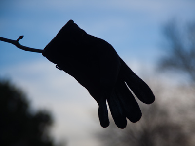 Glove is in the air.