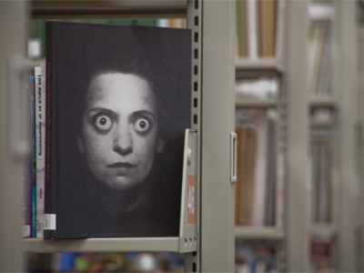 With all the students gone, I have the library all to myself.  Wait -- what was that noise?