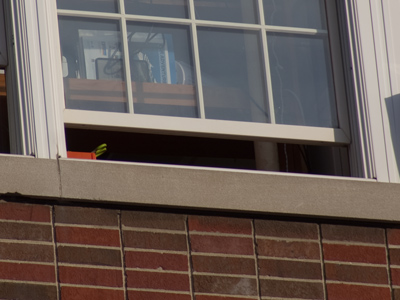 It`s 38 degrees:  dorm window open.