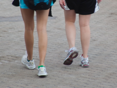 It`s 38 degrees:  students wearing shorts.