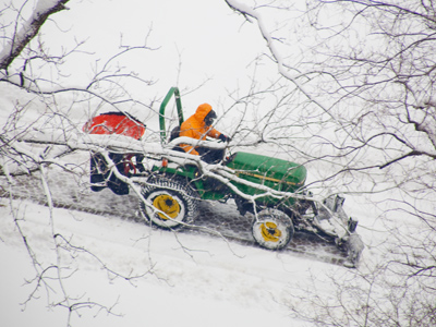Today I saw Deere tracks in the snow.