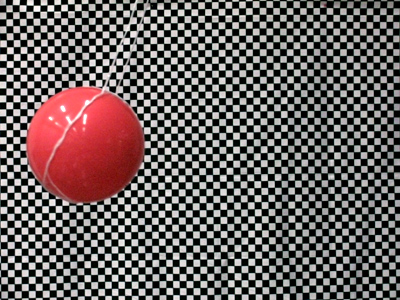 The ball is moving and clear.