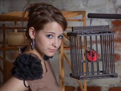 Staying indoors forced us to improvise some unusual settings, but it was fun and we got good photographs.