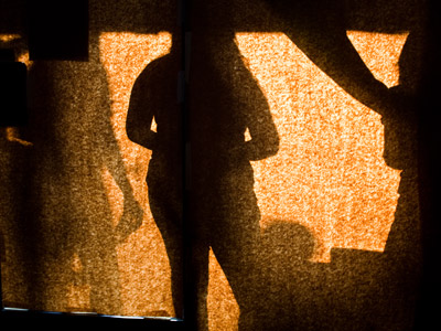 Waiting for the show to start.