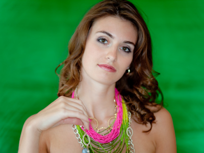 I must admit that I MADE her put on all those necklaces.