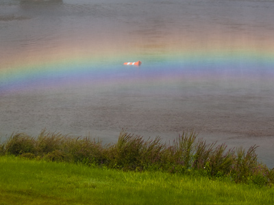 What`s at the end of the rainbow?  An orange construction barrel.