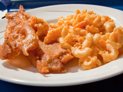 After fasting for the blood test, an early lunch of fish and macaroni and cheese was the highlight of my Friday.