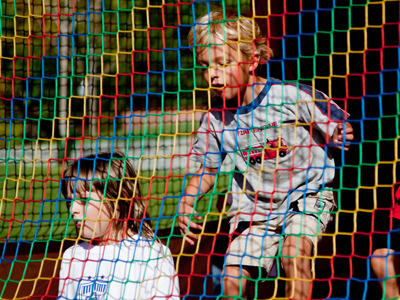 Visiting hours at the bounce house.