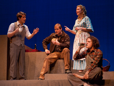 Because I have no control over the actors on stage, imagine how many unusable pictures I take before I get a good one like this where everyone looks nicely posed.