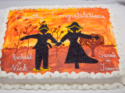 Once the lights came on, I could photograph the cake.  Best wishes to both Sarah and Racheal!