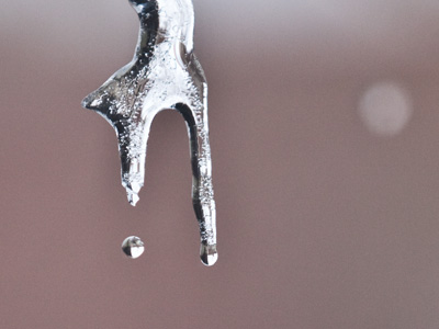 It didn`t get up to 38 degrees, as promised, but it was warm enough for a little bit of melting.