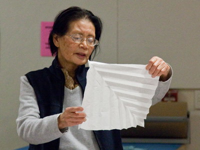 Yasue Sakaoka herself gave a workshop on paper art.