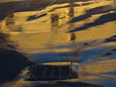 This parking lot had beautiful slime on January 24, 2011.