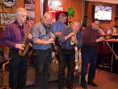 There was a television and a jazz band in the same room.  Guess which one I paid attention to.