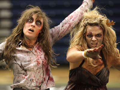 COLOR GUARD!!  There`s almost always a zombie show.