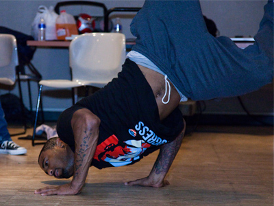 Big Mijo, one of the originators of krump dance in South Central Los Angeles, shows his stuff.