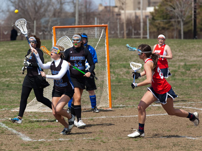 The team in black traveled from Illinois to Dayton only to get trampled 13-0 (and that was just the halftime score).