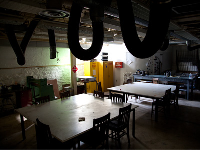 Not all of the art studios are busy tonight.