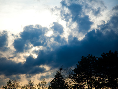 Briefly, it stopped raining.