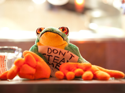 I was totally going to steal this frog, until I saw the note.  [Lots of orange in today`s pictures, isn`t there?]