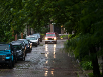 Parallel lines almost converge.