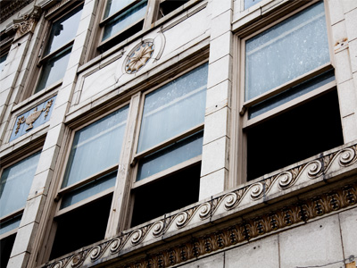 Long after I took the picture, I can adjust it so the interior of the building is totally dark, or bright enough to see the peeling paint on the ceiling.  I kind of like my camera.