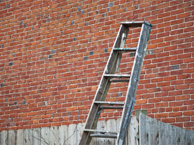 Since this is a historic district, my neighbors are limited in the type of work they can do to their houses.  And when they do renovations, they have to use a really old ladder.