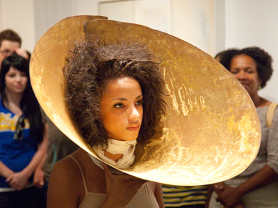 One of the metal `adornments` by De`Narrow Brown, a recent graduate of Stivers School for the Arts.