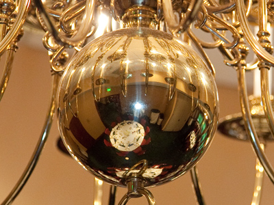 Here`s another view of my table.  The bright flash is me.