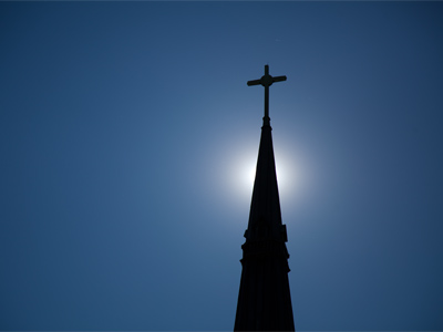 I could`ve positioned the glowing sun right behind the cross, or gone blind trying.
