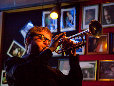 And Wade Baker playing trumpet.