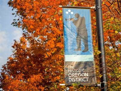 During Saturday night`s Halloween party, this was the Oregon Hysteric District, but it`s back to normal now.