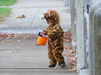After the grown-up party, costumed kids seem harmless.