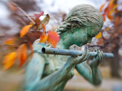 When this sculpture was first installed, there was no one buried beneath it.  Now there are two names on the stone.