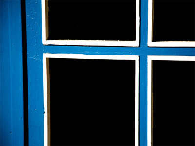 Those are actually glass windows, and I could see through them into the building.  It`s all about camera settings!