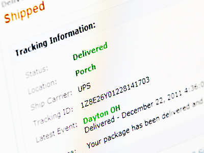 I could just get up and look out the window, but it`s easier to find out from the Internet if this package has arrived.
