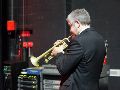 At intermission, I hung around the musicians backstage.