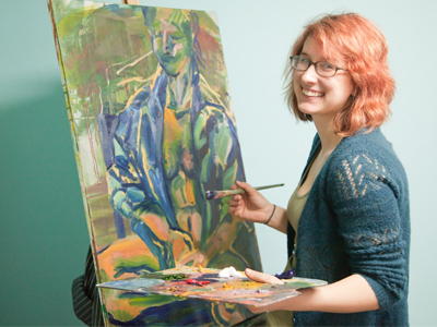 The artist in her studio (see March 4 above).