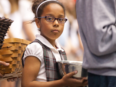 Today 34 Catholic schools gathered for a massive Mass.