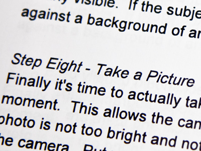 I`m a very methodical person.  In a recent photo workshop, I told people seven things to do before taking a picture.